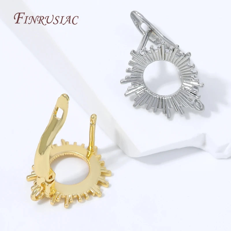 18K Gold Plated Zircon Huggie Earring Findings | DIY Jewelry Earring Findings P3