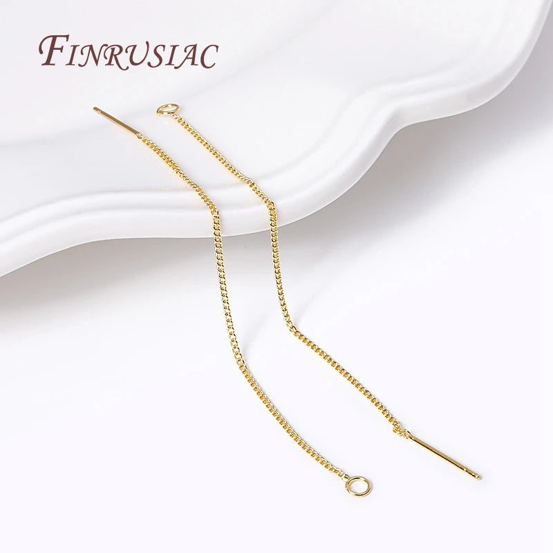 18K Gold Plated Brass Ear Thread Earwire 85mm | DIY Tassel Earring Findings P3